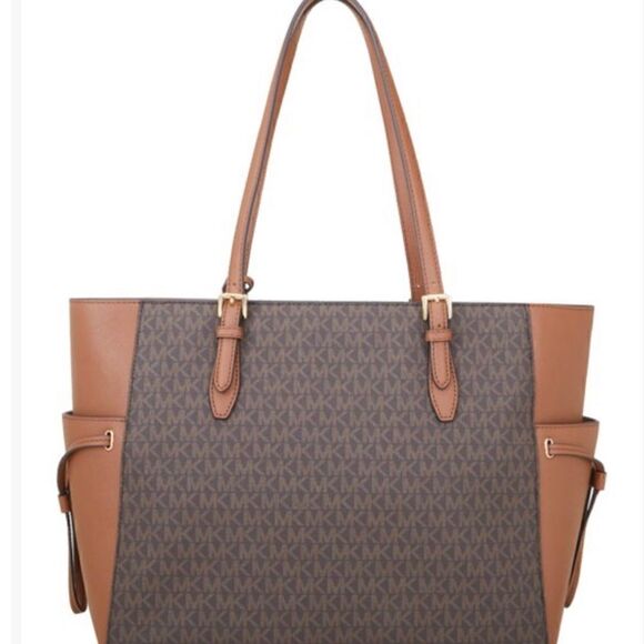 👜👜 Micheal Kors Brown Logo Gilly Drawstring Tote!! Brand New with Tags!! - Picture 4 of 8